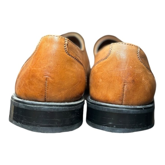 La Milano Chestnut Brown Leather Monk Strap Loafers Size 10 Men\'s Shoes